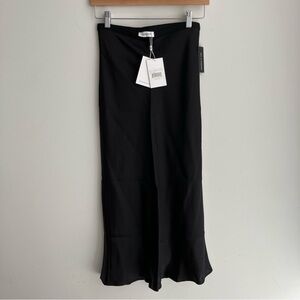 Anine Bing Bar Silk Midi Skirt Size Small Black NWT